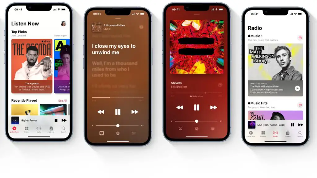 Screenshot of Apple Music